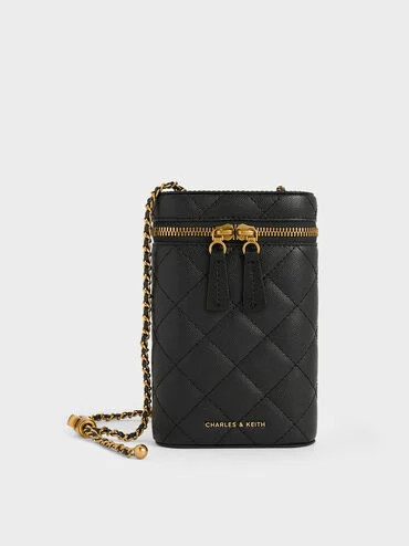 Mini Apfra Quilted Elongated Bag
 - Black | Charles & Keith UK