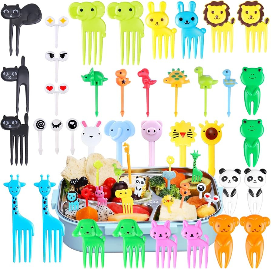 150 Pcs Animal Food Picks for Kids, Vicuna R Fun Kids Food Picks for Bento Box Accessories, Reusa... | Amazon (US)