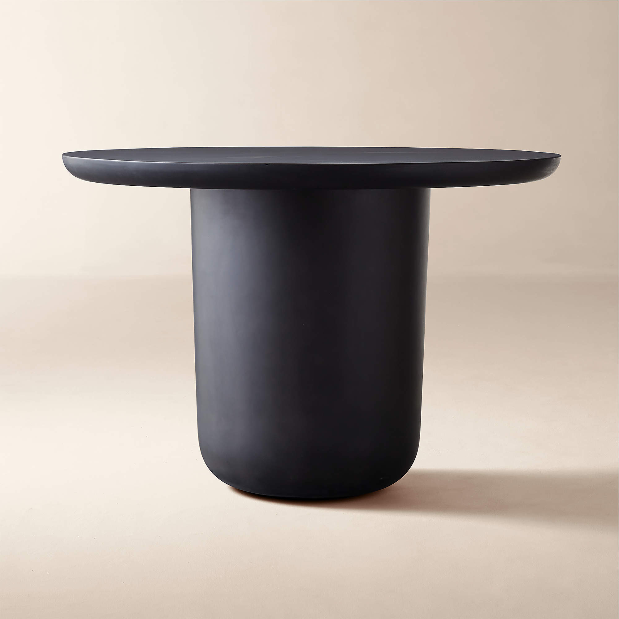Lola 45" Round Black Concrete Dining Table + Reviews | CB2 | CB2