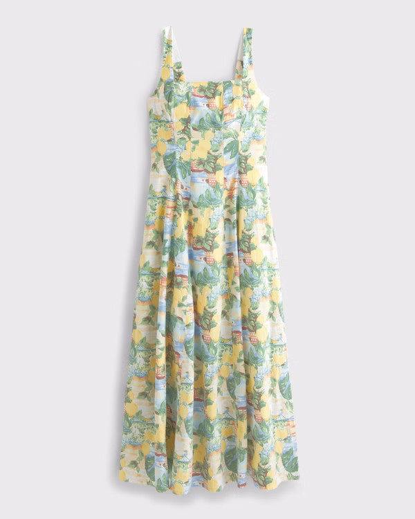 The A&F Mila Stretch Midi Dress | Abercrombie & Fitch (US)