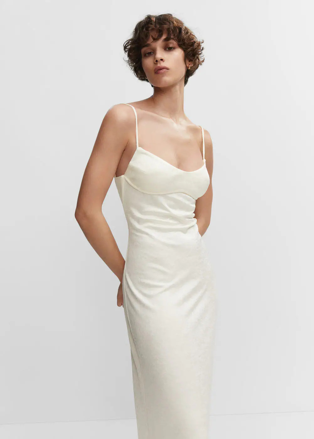 Long back slit dress -  Women | Mango USA | MANGO (US)