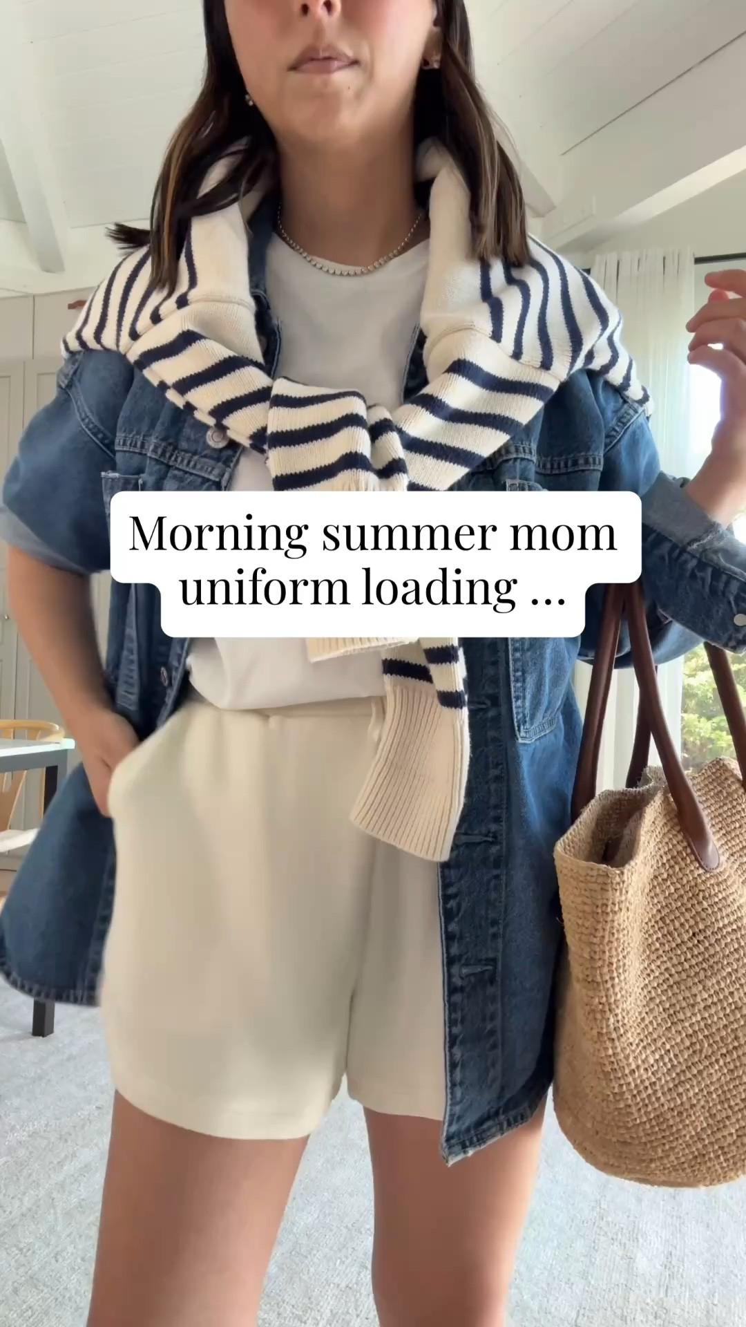 Summer morning mom uniform loading…

Gap shacket petite xs - old
Madewell tee
Varley shorts small
Minnow sweater small
Amazon socks
Bimba Y Lola sneakers 5 - run big 
Aritzia tote
Polo Ralph Lauren hat
Dorsey James necklace 15”
Electric Picks earrings

#LTKmomlife #LTKgrwm #LTKPetite