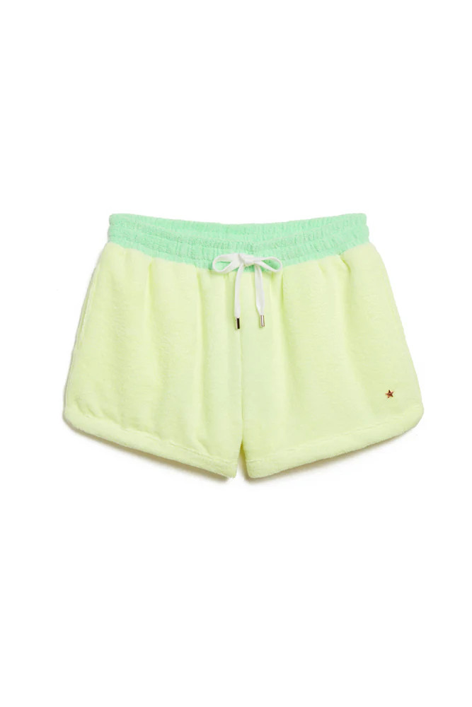 The Sagaponack Terry Cloth Shorts - Green/Yellow | Jocelyn