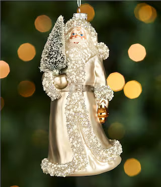 Blue Christmas Collection Santa Ornament | Dillard's