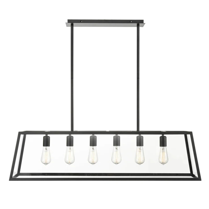 Tysen Glass 6-Light Square/Rectangle Chandelier | Wayfair North America