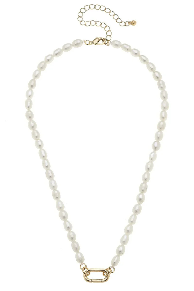 PREORDER 3/17: Piper Freshwater Pearl Charm Necklace Base in Ivory | CANVAS