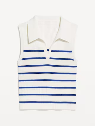 Rib-Knit Crop Polo Sweater | Old Navy (US)