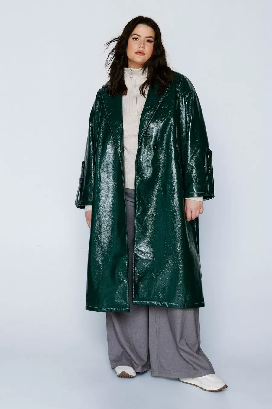 Plus Size Vinyl Oversized Trench Coat | Nasty Gal US