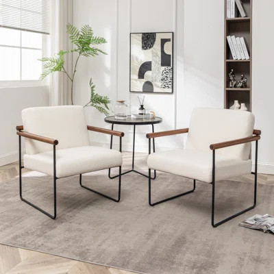 Ezekiel Upholstered Armchair with Metal Base | Wayfair Professional