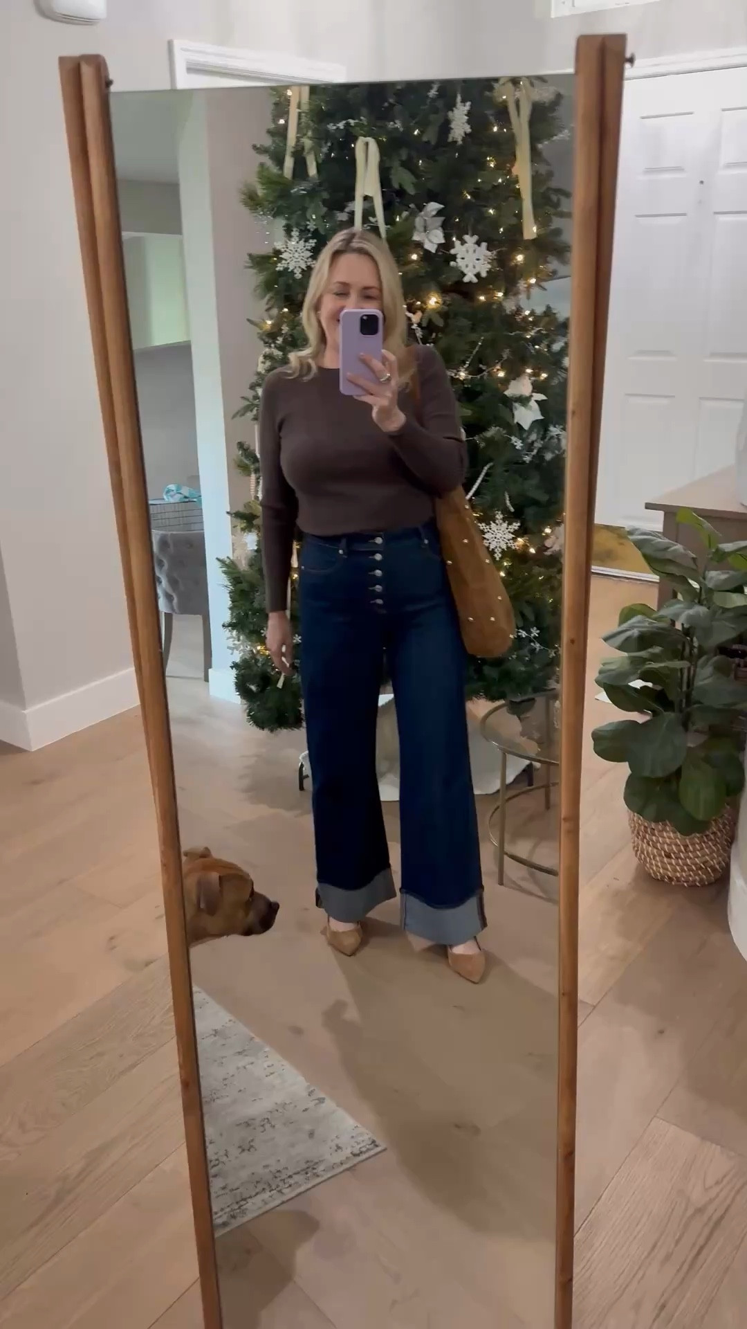 Love these new wide leg cuffed jeans!  Winter outfit 

#LTKSeasonal #LTKGiftGuide #LTKHoliday