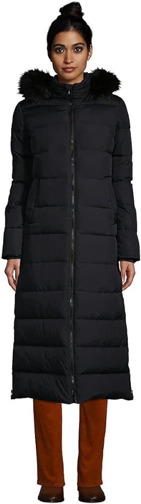 Lands' End Women's Winter Maxi Long Down Coat with Hood | Amazon (US)