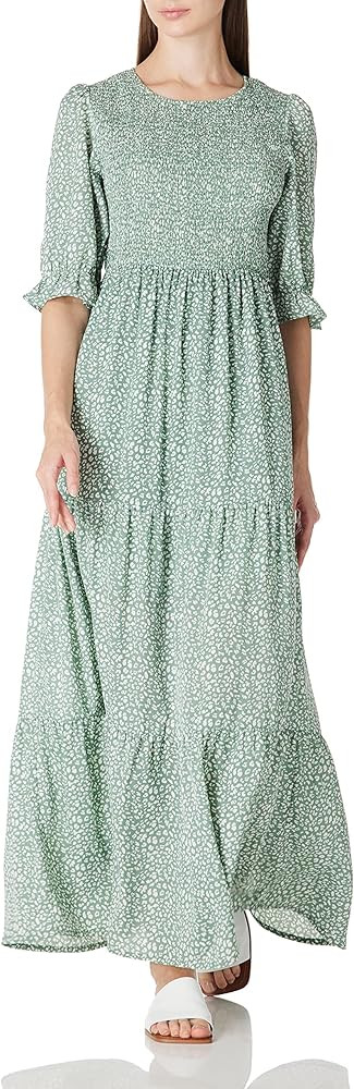 Womens Summer Casual Half Sleeve Bohemian Floral Tiered Maxi Dress | Amazon (US)