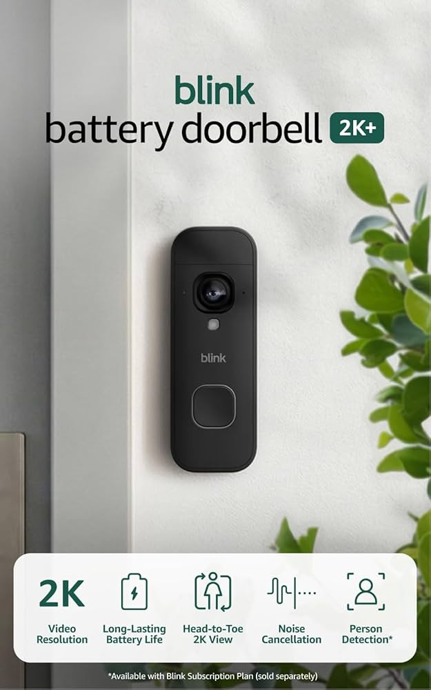 Blink Battery Doorbell 2K+ (newest model) \u2014 Wireless video doorbell, 2K video resolution, en... | Amazon (US)