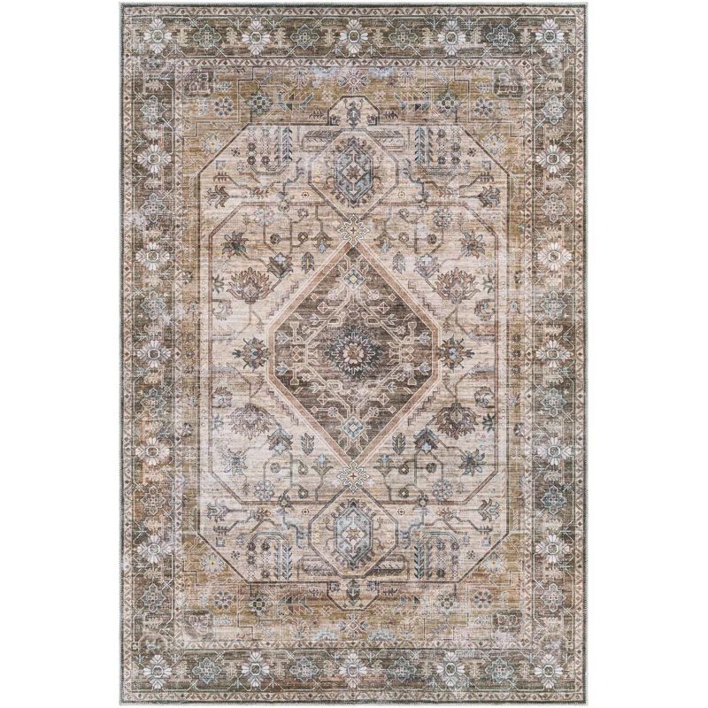 Inwelle Oriental Machine Woven Area Rug in Brown/Gray | Wayfair North America