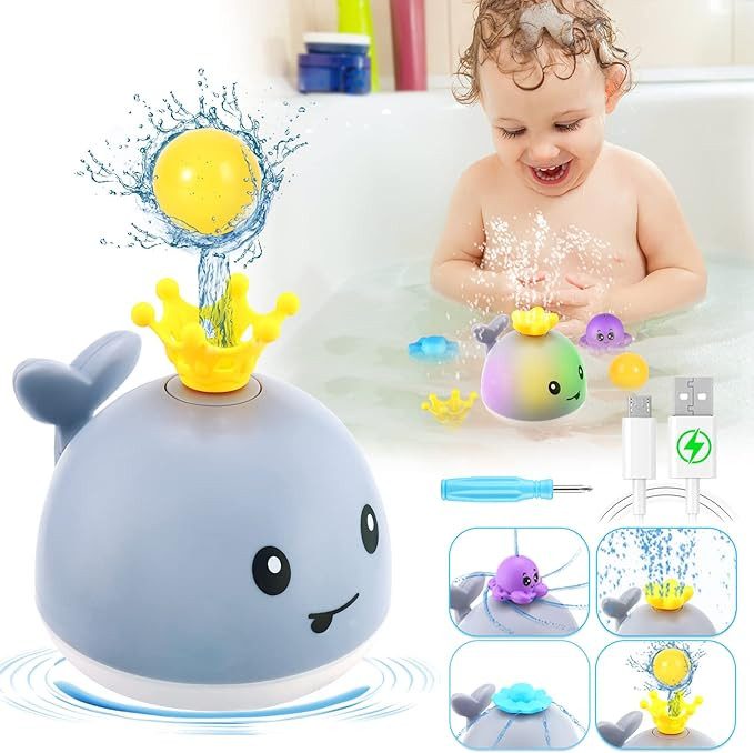 Gigilli Baby Bath Toys, Baby Toys Whale, Light Up Bath Toys, 4 Modes Whale Bath Toy Sprinkler Bat... | Amazon (US)