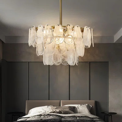Cloude Modern 8-Light 3-Tier Unique Statement Cloud Glass Chandelier with Adjustable Hanging Rod Includes 8 G9 Bulbs Works with Dimmer Switch Hardwire | Wayfair North America