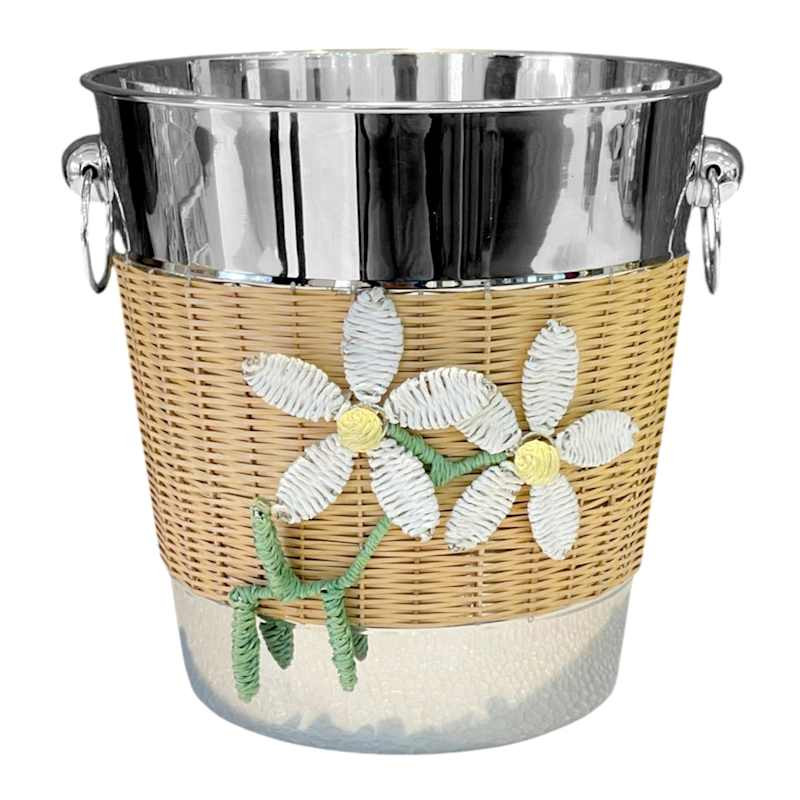 Floral Rattan Wine Chiller, 8.5" | At Home