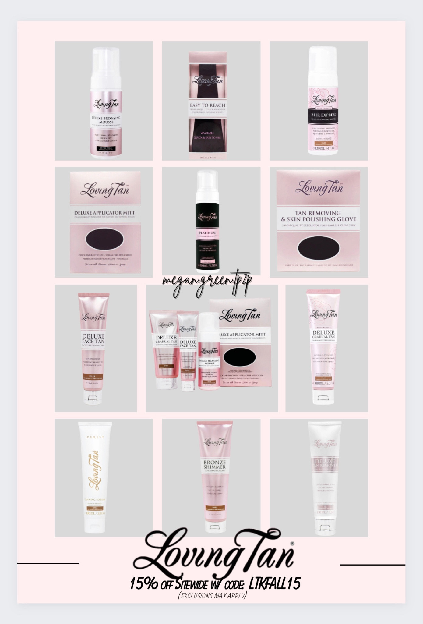 LTK Sale: Loving Tan- 
15% OFF Sitewide (exclusions may apply)
CODE: LTKFALL15

#LTKsalealert #LTKbeauty #LTKSale