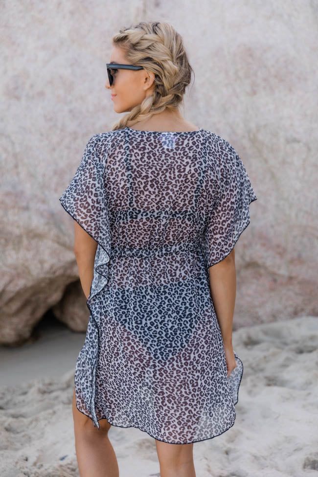 Your Turn To Shine Animal Print Grey Coverup FINAL SALE | Pink Lily