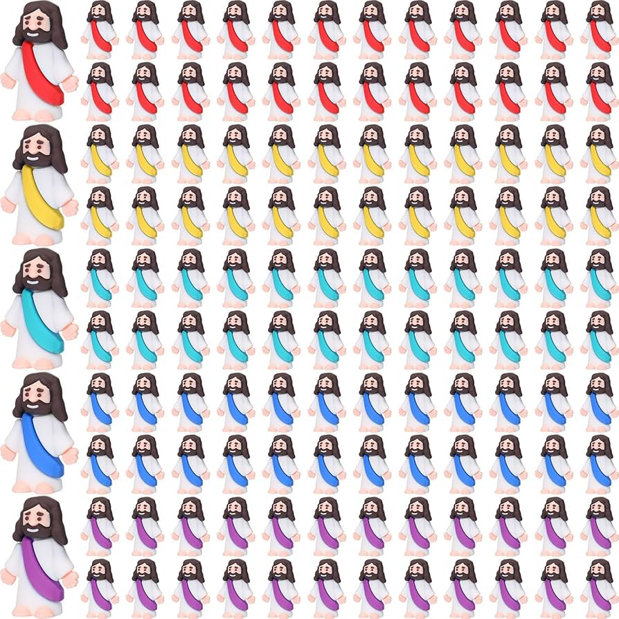200 Pack Mini Jesus Figurines Bulk Easter Jesus Toys Resin Christ Savior Jesus Doll Gifts Religio... | Amazon (US)