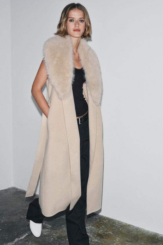 NEWZW COLLECTION FAUX FUR COLLAR VEST$ 179.00Ecru | 8491/261/712Add to cartAddZARA WOMAN COLLECTI... | Zara US