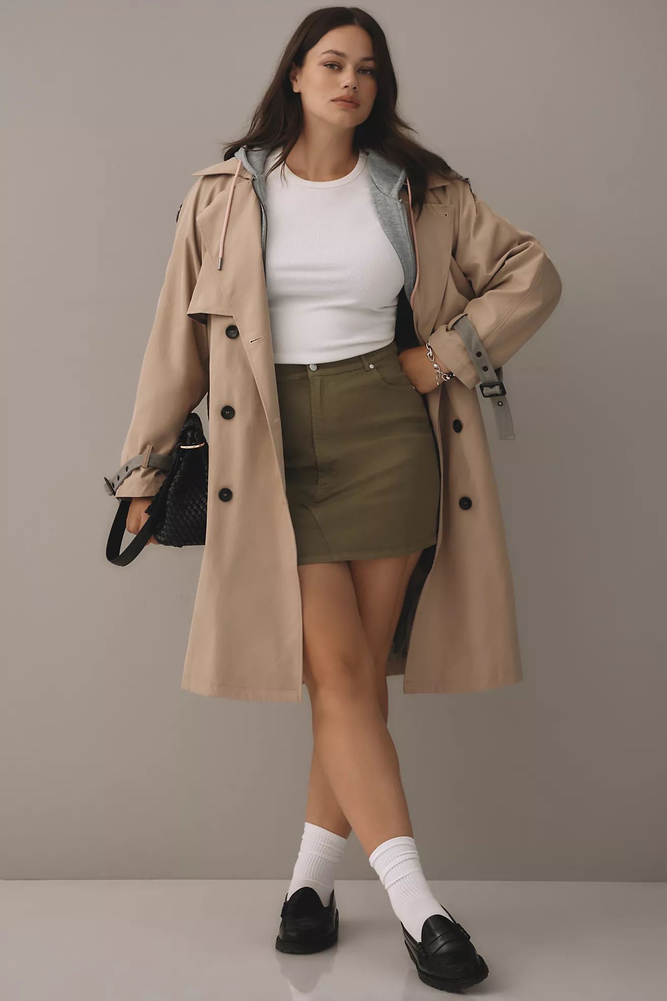 Pilcro Hooded Dickie Belted Trench Coat | Anthropologie (US)