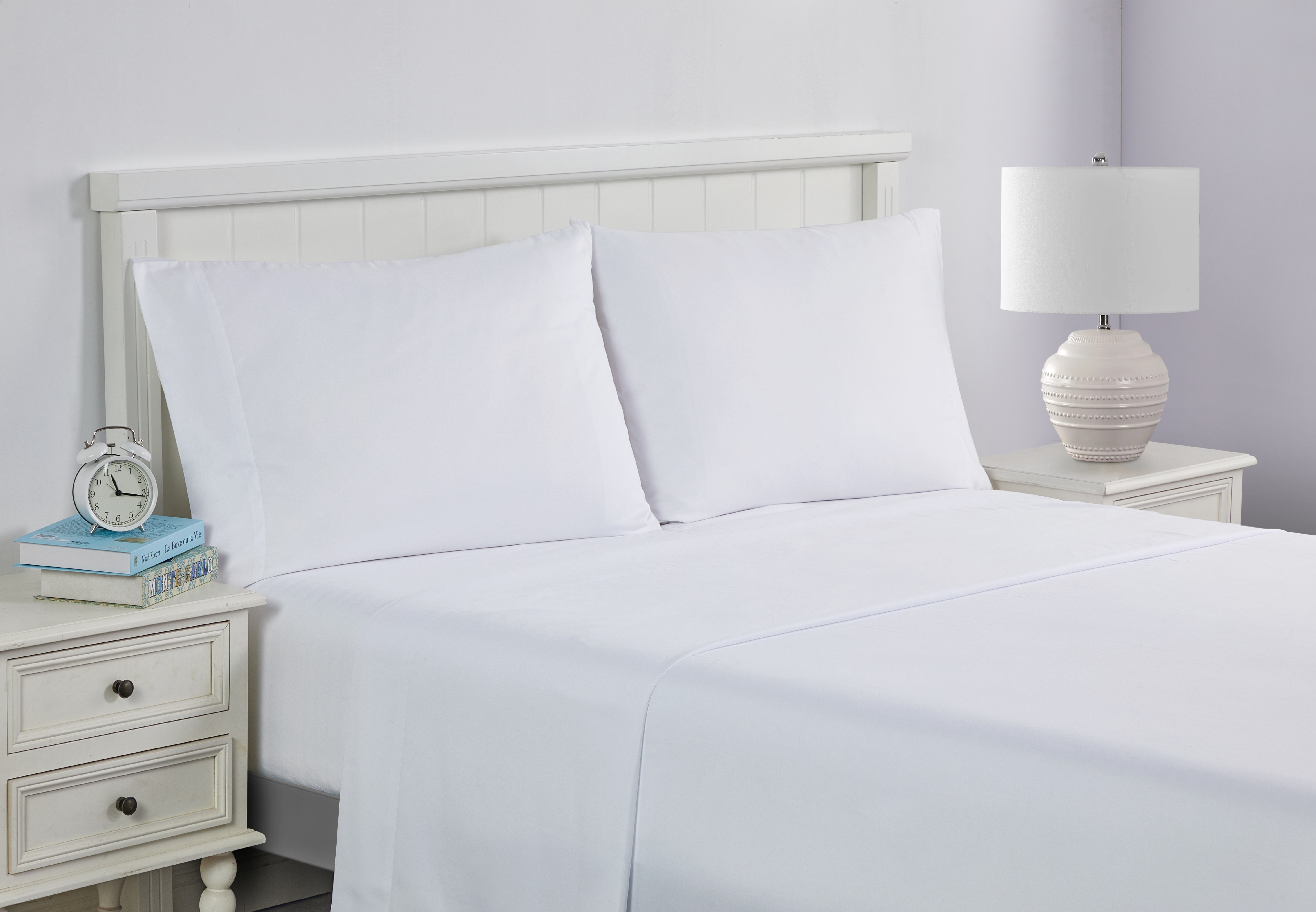 Your Zone Kids Soft Microfiber Sheet Set, White, Full, 4 Pieces, Easy Care | Walmart (US)