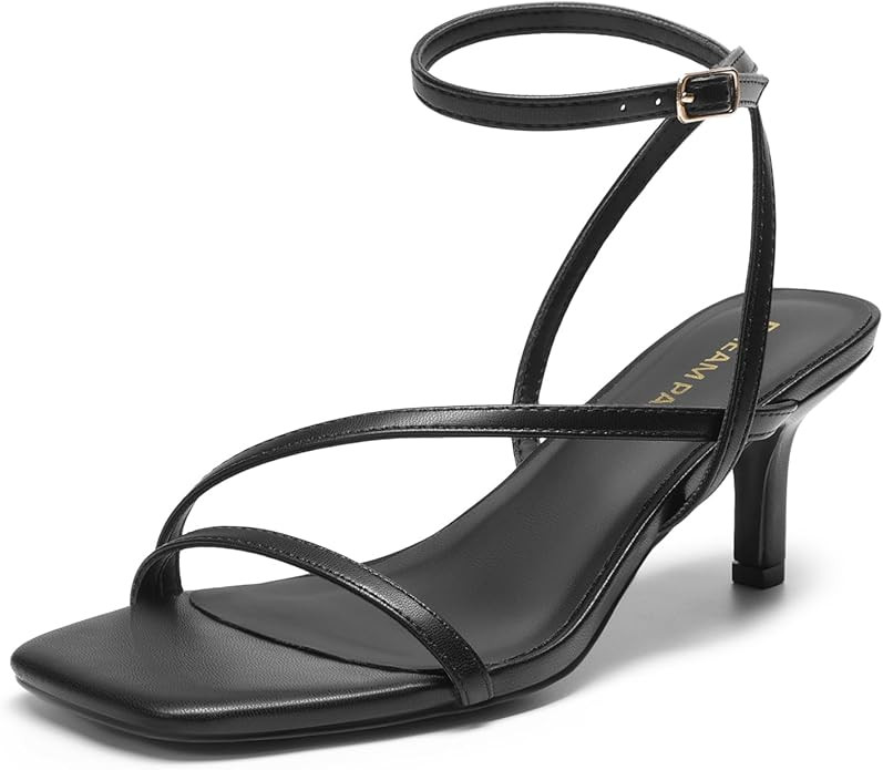 Amazon.com: DREAM PAIRS Women's Low Kitten Heels Strappy Open Square Toe Ankle Strap Sexy Fashion... | Amazon (US)