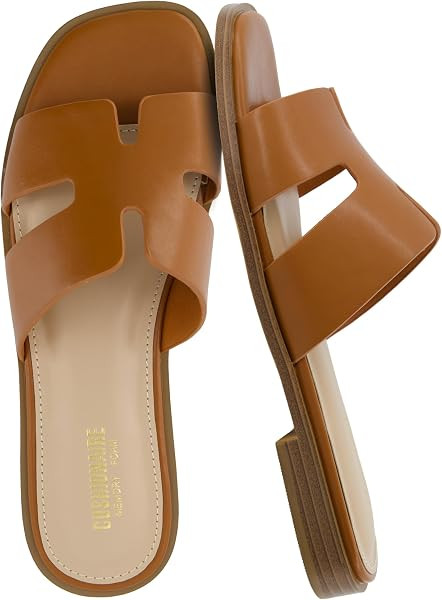 CUSHIONAIRE Voyage Cutout Strap Slides for Women, Slip On Summer Flats, Trendy Footwear, Memory F... | Amazon (US)