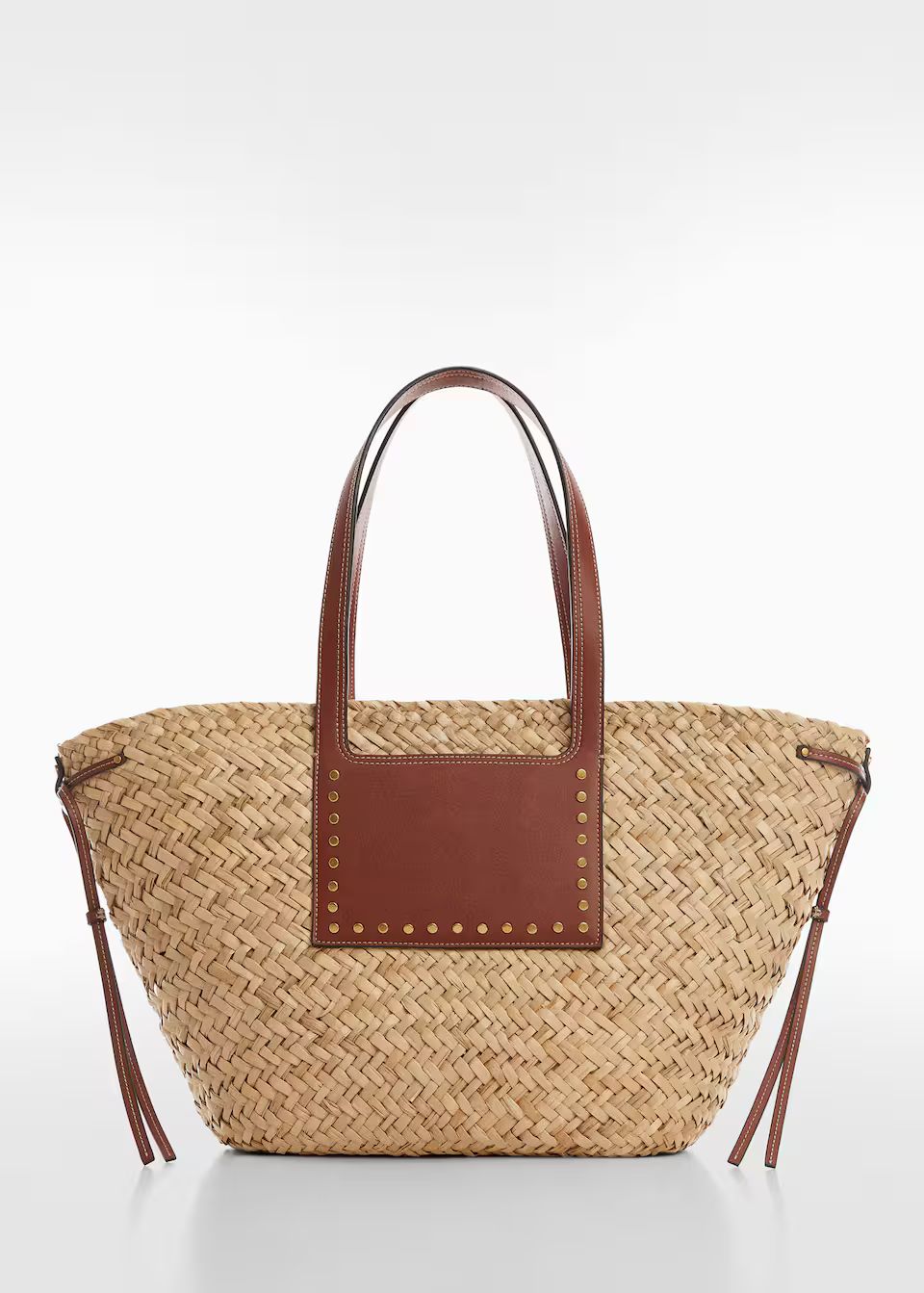 Basket bag with studs detail -  Women | Mango United Kingdom | MANGO (UK)