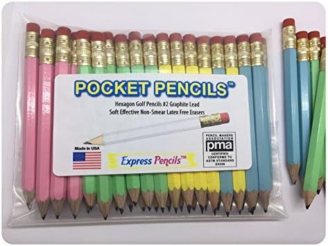 Pastel Golf Pencils With Eraser, 36 | Amazon (US)