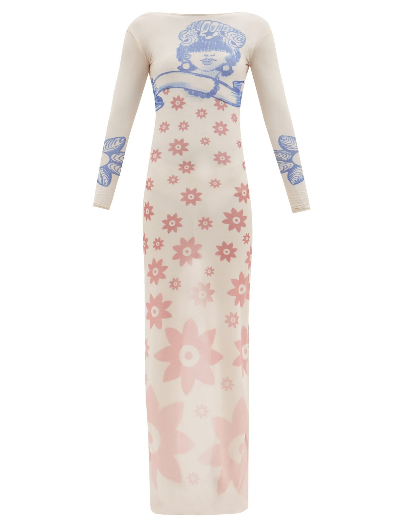 Yemaya-print mesh maxi dress | House of Aama | Matches (US)