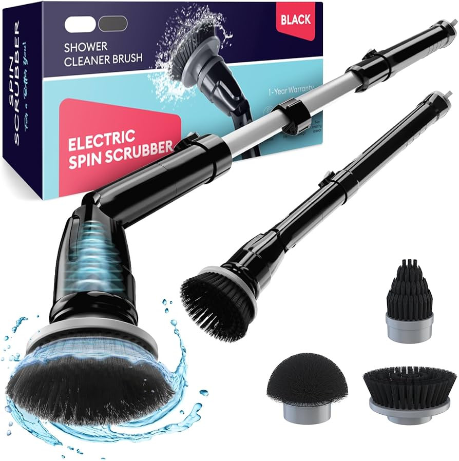 Electric Spin Scrubber, 360 Cordless Powerful Scrub Brush for Cleaning Bathroom, Tile, Floor, Tub... | Amazon (US)