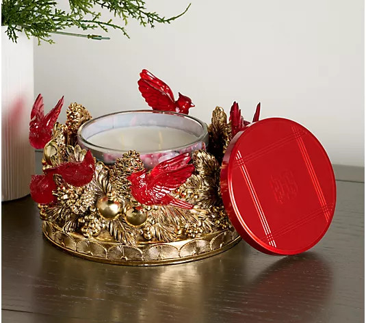 HomeWorx by Slatkin + Co. Cardinal Pedestal with 18oz Candle | QVC