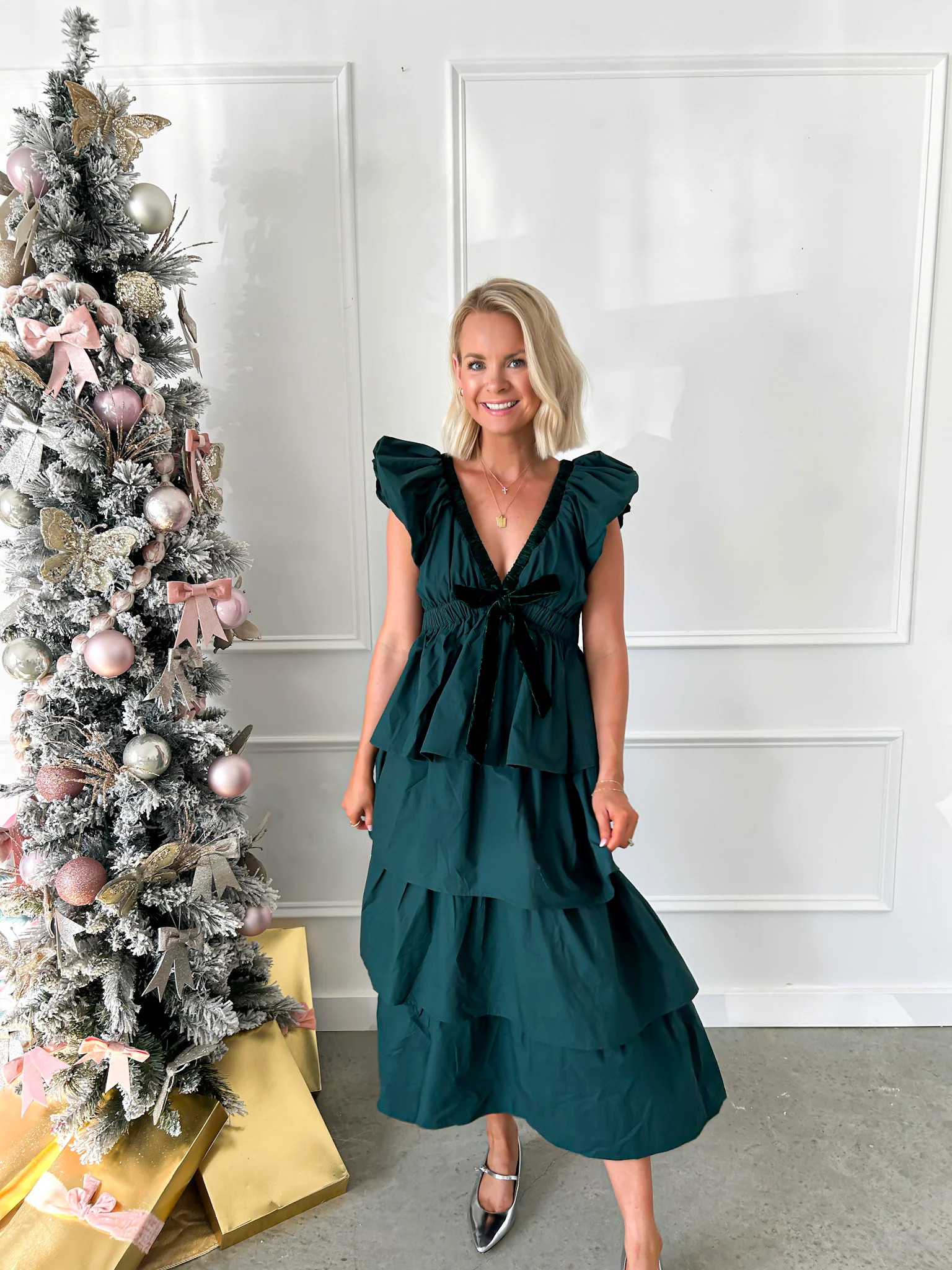 Under The Tree Green Tiered Midi Dress | Flourish in Frills