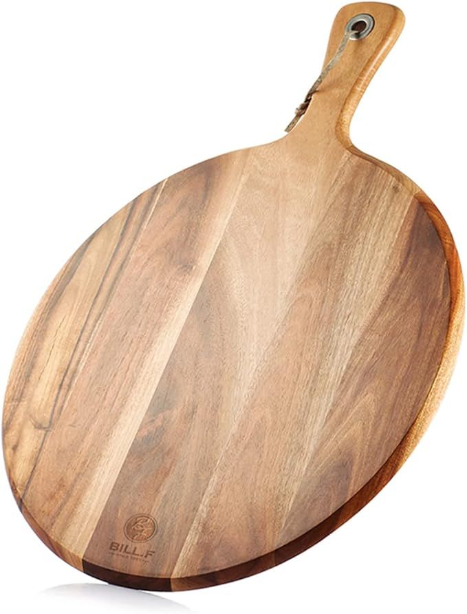 Acacia Wood Pizza Peel,10”Cutting Board,Serving Tray with Handle,Cheese Paddle Board Great for ... | Amazon (US)