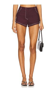 BY.DYLN x REVOLVE Brayden Micro Short in Mahogany from Revolve.com | Revolve Clothing (Global)