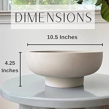 OAKOA Concrete Fruit Bowl for Kitchen Counter - Large Decorative Bowl for Home Decor - Modern Ped... | Amazon (US)