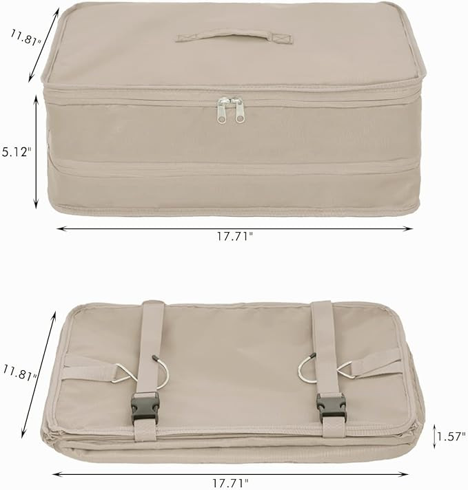 Surblue Hanging Closet Storage Bag Collapsible 3-Shelf Washable Oxford Fabric with 2 Hooks (XL 17... | Amazon (US)