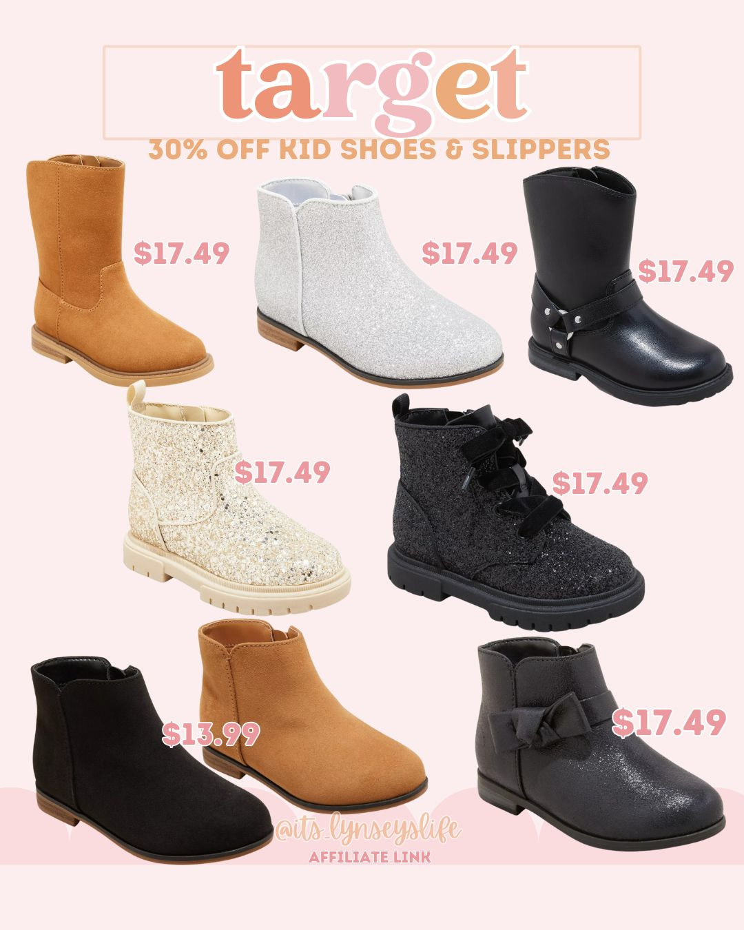 Target Daily Deal- 30% 0ff Kid Shoes & Slippers 

Toddler Boots | Girl Boots | Holiday Shoes | Holiday Boots | Girl Boots | Girl Shoes | Dress Up Shoes 

#LTKStyleTip #LTKHoliday #LTKKids
