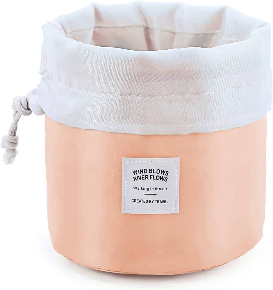 EUOW Travel Cosmetic Bags Barrel Makeup Bag,Women&Girls Portable Foldable Cases, Multifunctional Toi | Amazon (US)