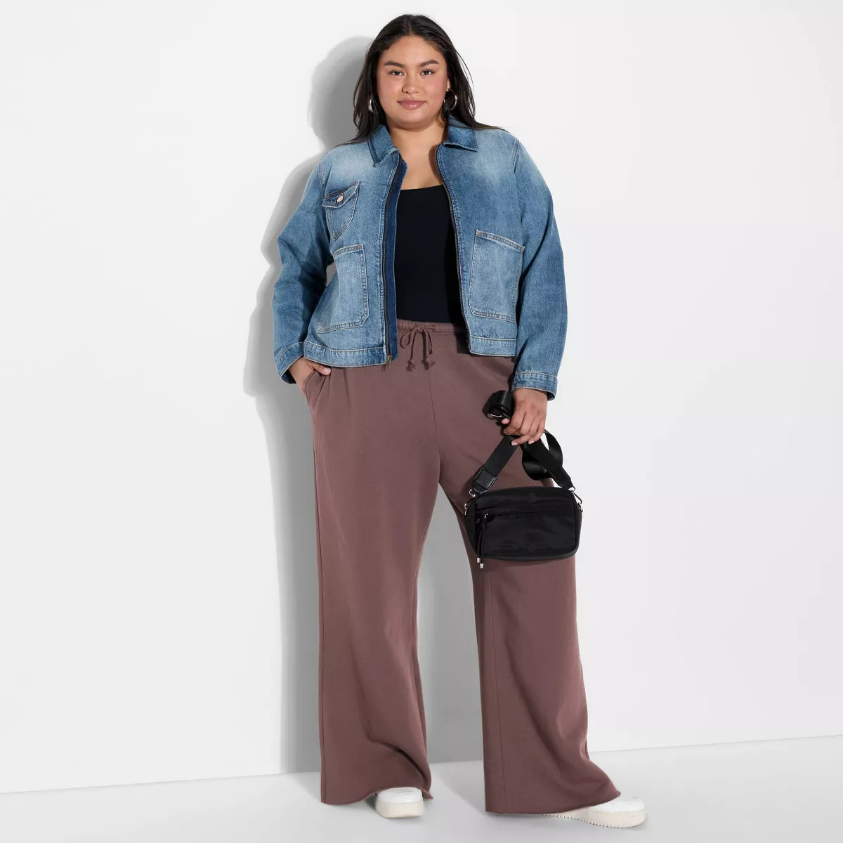 Women's Mid-Rise Wide Leg Sweatpants - Wild Fable™ Brown XS | Target