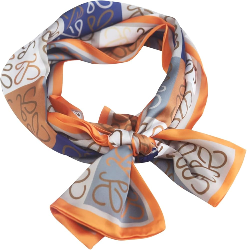 EXTREE Satin Scarf Mulberry Silk Printed Head Wrap Hair Band 7"" x 59"" | Amazon (US)