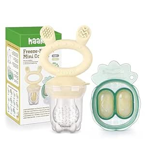 Haakaa Baby Fruit Food Feeder & Mini Freezer Nibble Tray Combo, Breastmilk Popsicle Molds for Bab... | Amazon (US)