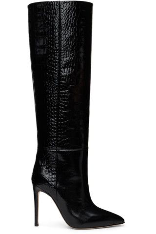 Black Croc Boots | SSENSE