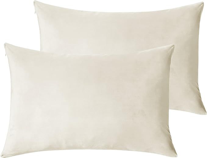 StangH Cream White Pillowcovers Bed Pillow Pillowcases Super Soft Velvet Pillow Covers Warm Pillo... | Amazon (US)