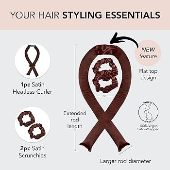 Kitsch Satin XL Jumbo Hair Rollers for Overnight Curls - Heatless Curling Set with Headband and S... | Amazon (UK)