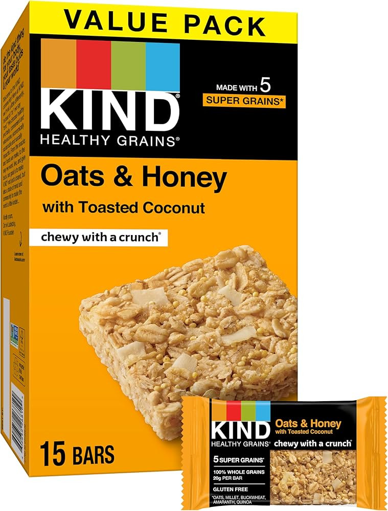 KIND Healthy Grains Bars, Oats & Honey, Gluten Free, 15 Count | Amazon (US)