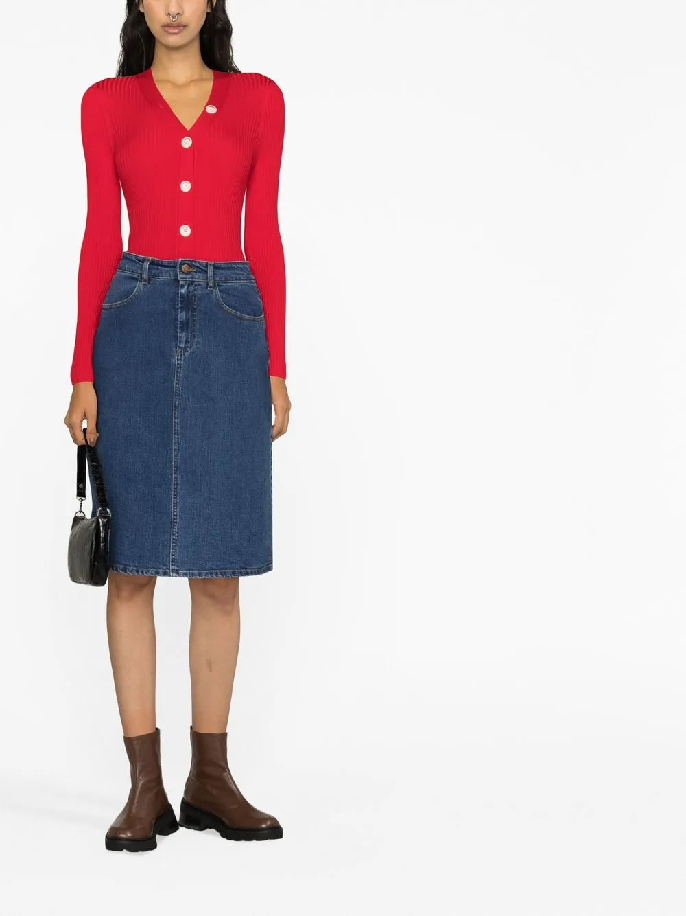 SANDRO Gabrielle ribbed-knit Cardigan - Farfetch | Farfetch Global