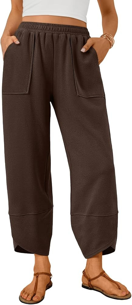 Trendy Queen Women's Wide Leg Pants Barrel Sweatpants | Amazon (US)